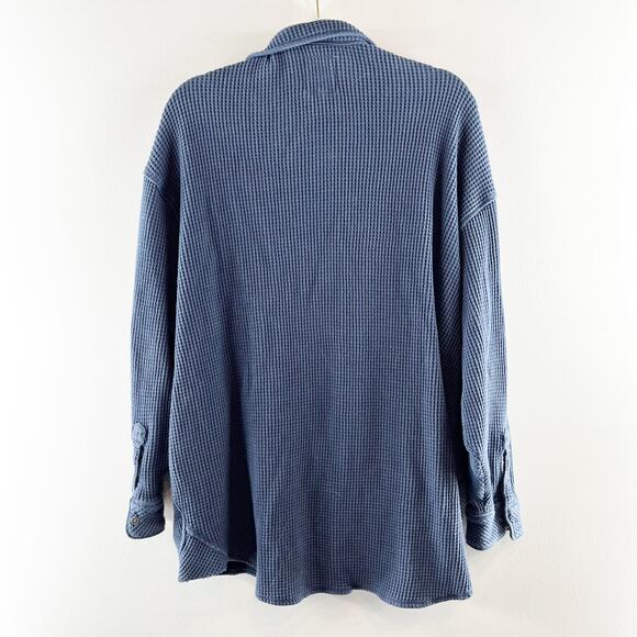 Aerie Navy Button Down Shirt - Picture 8 of 10